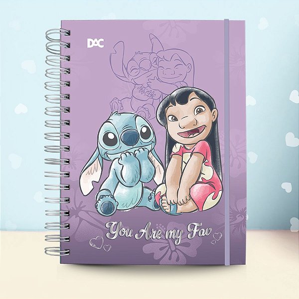 Caderno Smart Colegial Com Folhas Reposicionáveis - Lilo e Stitch - 10 Divisórias - 17x24cm - Disney Original - 1 unidad