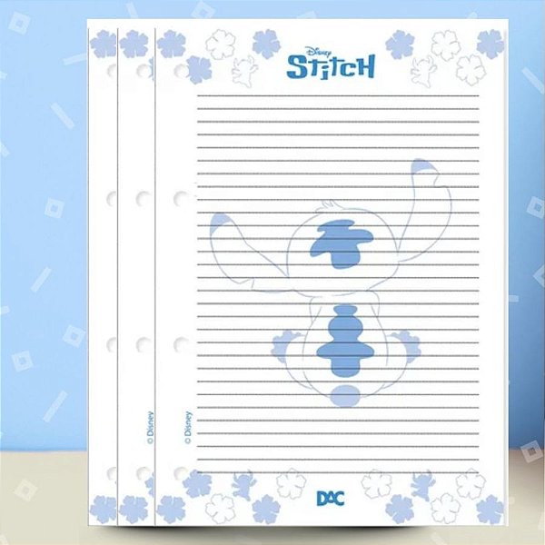 Bloco Refil para Fichário - Stitch - 15x22cm - 96 Folhas - Disney Original - 1 unidade - Rizzo