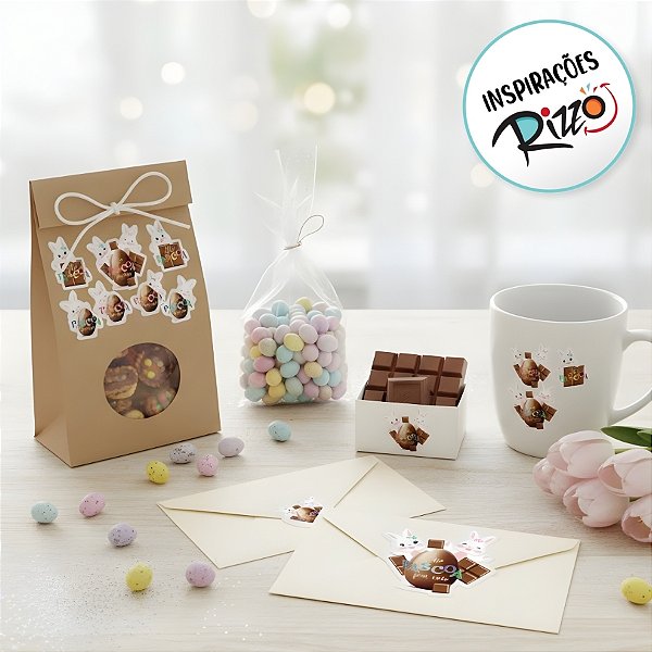 Etiqueta Adesiva de Páscoa - Felicita - 7x6cm - 26 unidades - Cromus - Rizzo