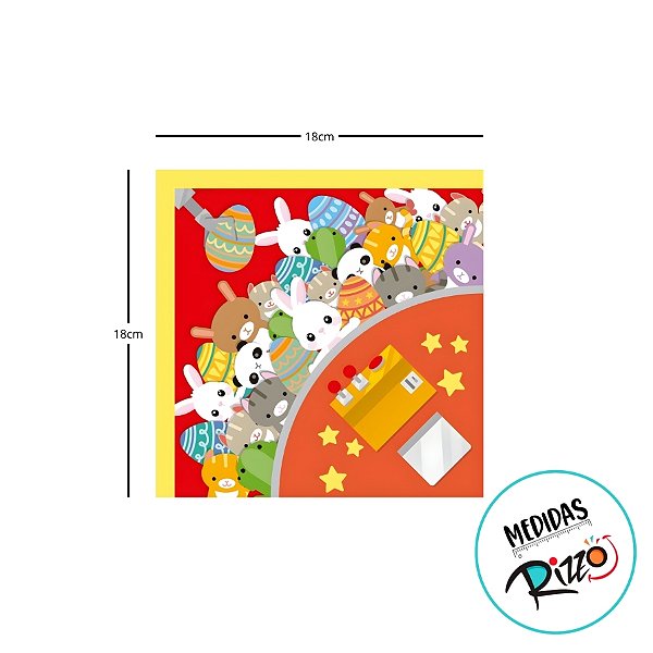 Saco Express 39x39cm Para Ovos de 350g a 500g - Máquina De Bichinhos Vermelho - 5 unidades - Cromus - Rizzo