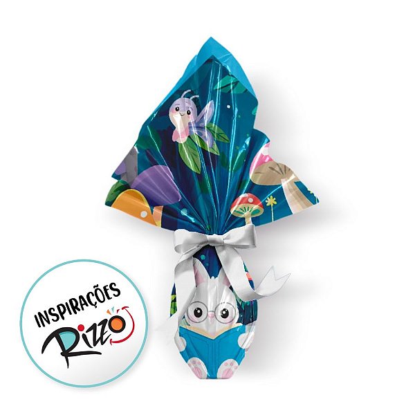 Saco Express 24x24cm Para Ovos de 100g a 150g - Fábula Doce Azul - 5 unidades - Cromus - Rizzo