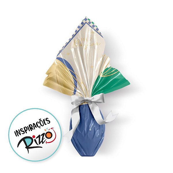 Saco Express 44x44cm Para Ovos de 500g a 750g - Duo Azul E Verde - 25 unidades - Cromus - Rizzo