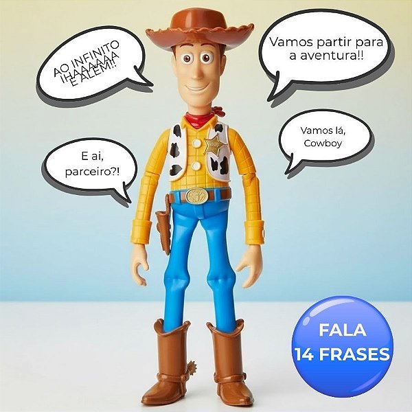 Boneco com Som - Woody - Toy Story - 14 Frases - Disney Original - 1 unidade - Rizzo