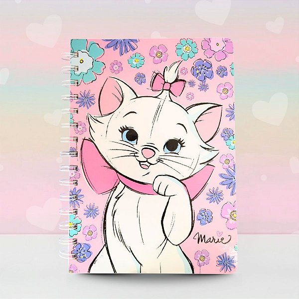 Caderno de Anotações A5 - Gata Marie - 146x206mm - 80 Folhas - Disney Original - 1 unidade - Rizzo