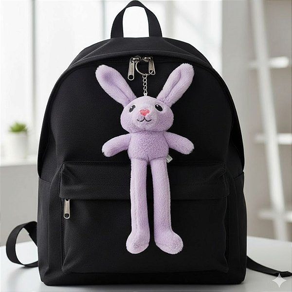 Chaveiro Coelho de Pelúcia - Roxo - 27x12x4cm - 1 unidade - Rizzo