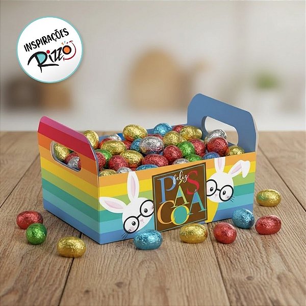 Caixote de Papel Cartão Multicolorido - 16x10,5x4,5cm - 1 unidade - Cromus - Rizzo