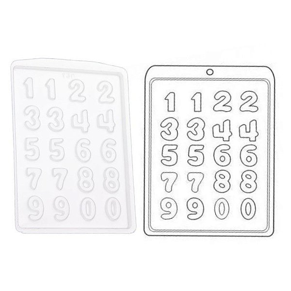 Forma de Acetato Simples - Números - Ref.130 - Crystal - Rizzo Confeitaria