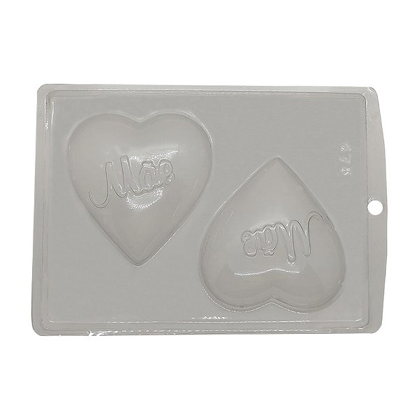 Forma de Acetato Simples - Coração "Mãe" - Ref. 276 - 1 unidade - Crystal - Rizzo