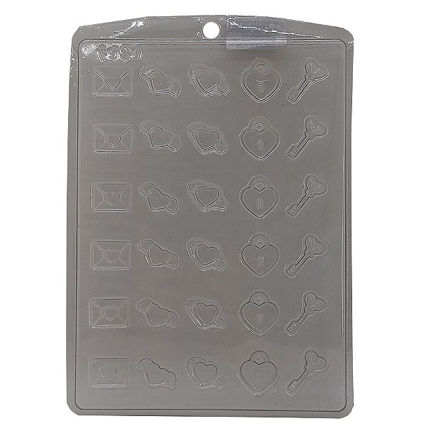 Forma de Acetato Simples - Aplique Coração - Ref. 1217 - 1 unidade - Crystal - Rizzo