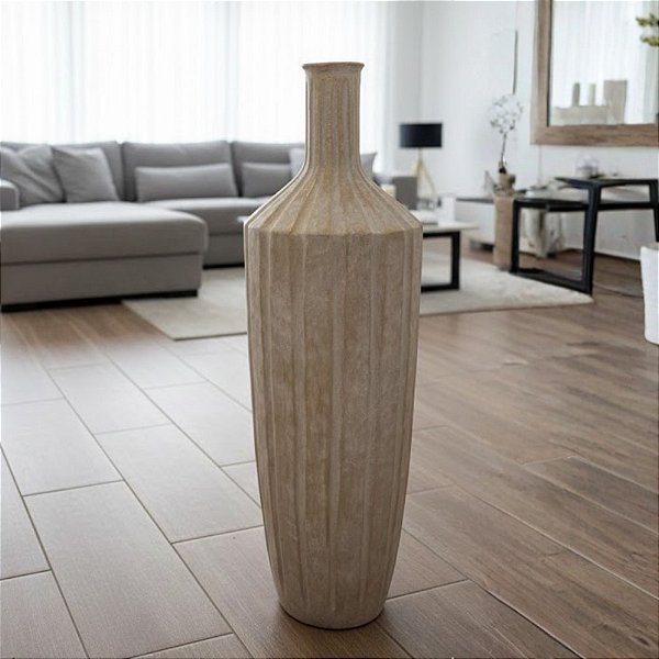 Vaso Decorativo de Cerâmica - Dourado - 74x22x22cm - 1 unidade - Cromus - Rizzo