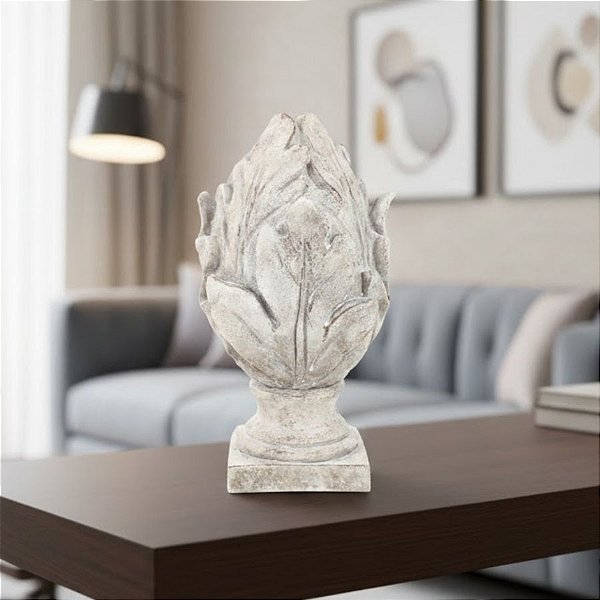 Enfeite Decorativo de Resina - Pinha Decorativa - Off White - 28x14x14cm - 1 unidade - Cromus - Rizzo