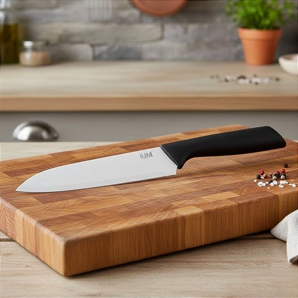 Faca de Cerâmica - Branca - 21cm - 1 unidade - Cromus - Rizzo