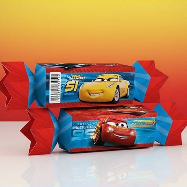 Caixa Pequena Bala Festa Carros - 22,5x3,7cm - Disney Original - 8 unidades - Regina - Rizzo