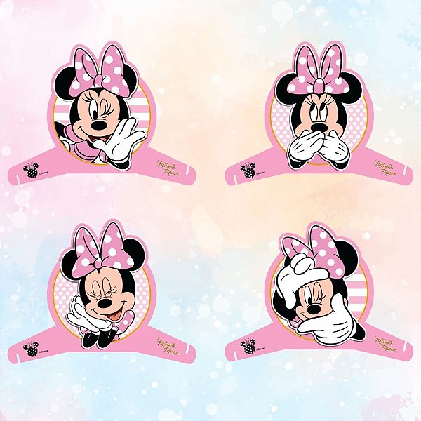 Decoração de Mesa - Minnie Mouse Rosa - Disney Original - 4 unidades - Rizzo