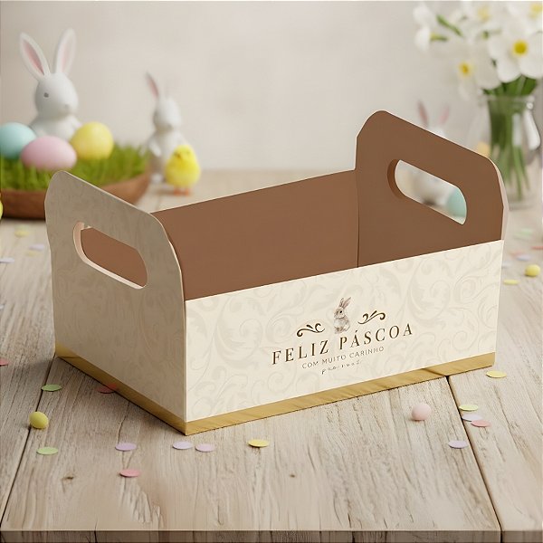 Caixote de Papel Cartão - Classique Bunny - 16x10,5x4,5cm - 1 unidade - Cromus - Rizzo