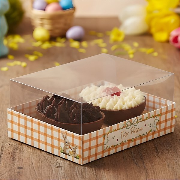 Caixa para 2 Meio Ovos De 50g - Lovely Garden - 10,5x8x5cm - 6 unidades - Cromus - Rizzo