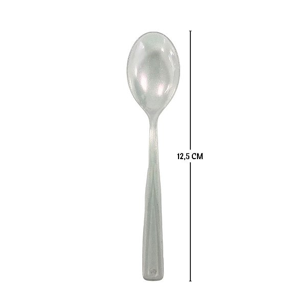 Mini Colher com Glitter - Nacarado - 12,5cm - 50 unidades - Cromus - Rizzo