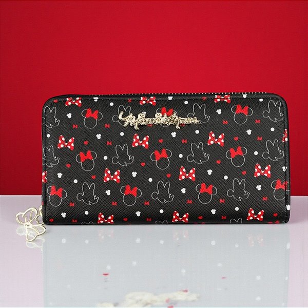 Carteira de Mão - Minnie Mouse - Preto - 19x9cm - Disney Original - 1 unidade - Rizzo