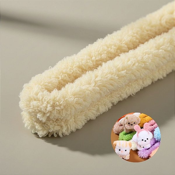 Haste de Chenille de Pelúcia 101cm - Amarelo Pastel - 1 unidade - Art Montagem - Rizzo