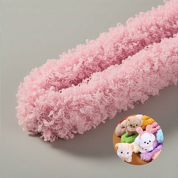 Haste de Chenille de Pelúcia 101cm - Rosa Claro - 1 unidade - Art Montagem - Rizzo