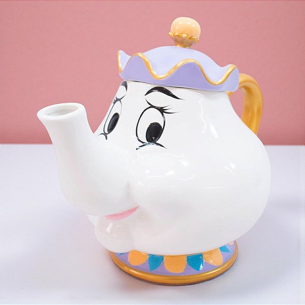 Bule de Porcelana - Madame Samovar - A Bela e a Fera - 24cm - Disney Original - 1 unidade - Rizzo