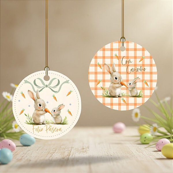 Tag Decorativa de Páscoa - Lovely Garden - 6x6cm - 12 unidades - Cromus - Rizzo