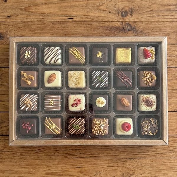 Caixa Berço Para Doces e Bombons Kraft - 24 Cavidades - 35x24cm - 5 unidades - Rizzo