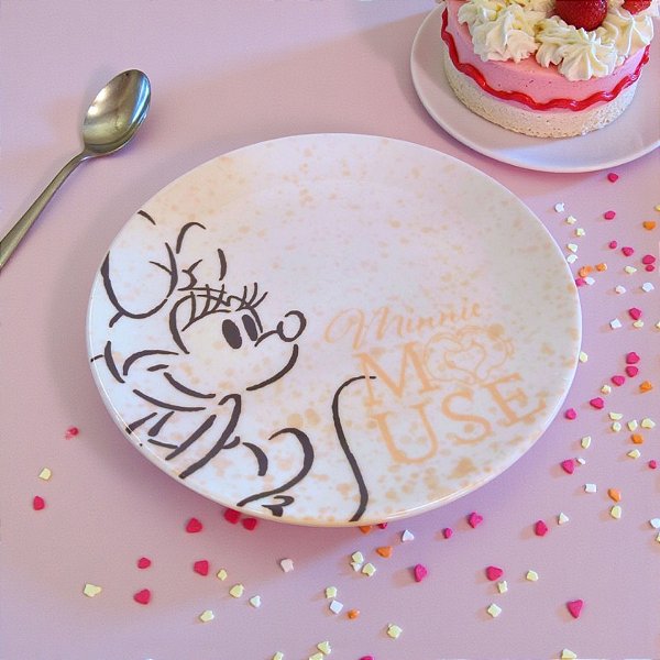 Prato de Sobremesa de Cerâmica - Minnie Mouse - 20cm - Disney Original - 1 unidade - Rizzo