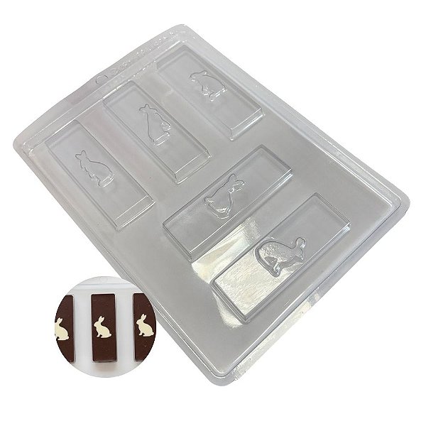 Forma de Acetato Simples - Tablete Coelhinho de Páscoa - Ref.5043 - 1 unidade - Crystal Forming - Rizzo