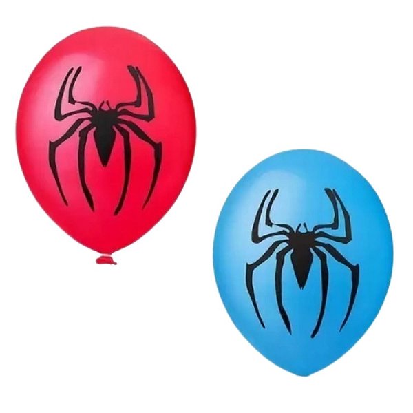 Balão de Festa Decorado 11" 27cm - Aranha Sortida - 25 unidades - Happy Day - Rizzo