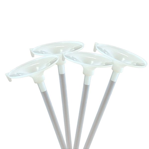 Suporte Para Balões Magic Click com 10 Hastes - Branco - 30cm - 10 unidades - Rizzo