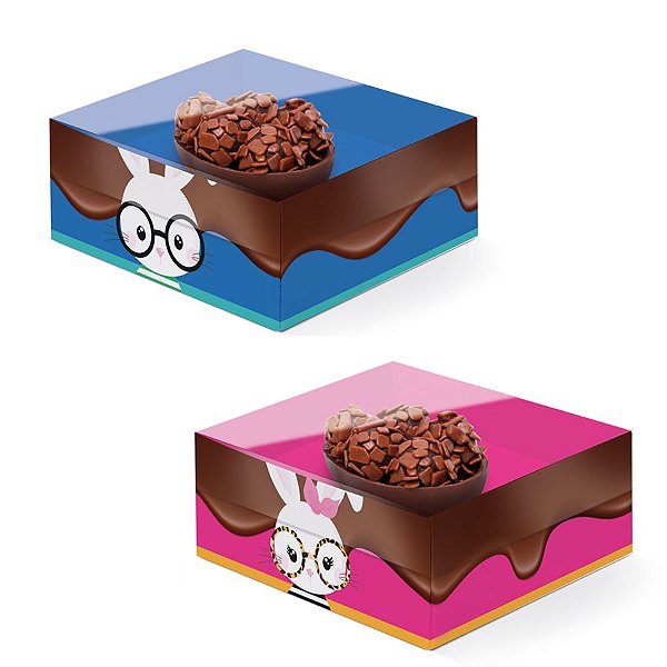 Caixa New Practice Meio Ovo Mini 50g 11,5x9x5,5cm Páscoa Cores Sortido - 06 unidades - Cromus Páscoa - Rizzo Embalagens