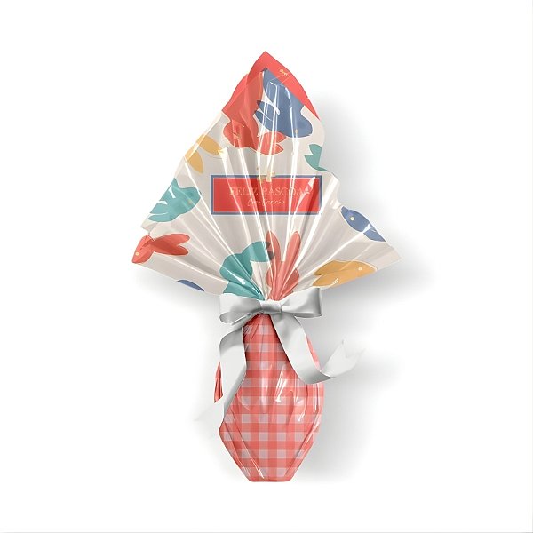 Saco Express 32x32cm Para Ovos de 150g a 250g - Picnic Coral - 5 unidades - Cromus - Rizzo