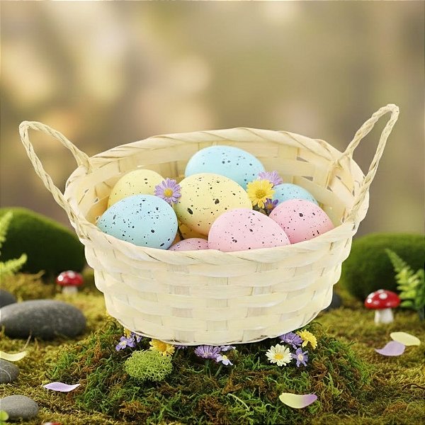 Cesta Decorativa de Bambu - 18x13x9cm - 1 unidade - Cromus - Rizzo