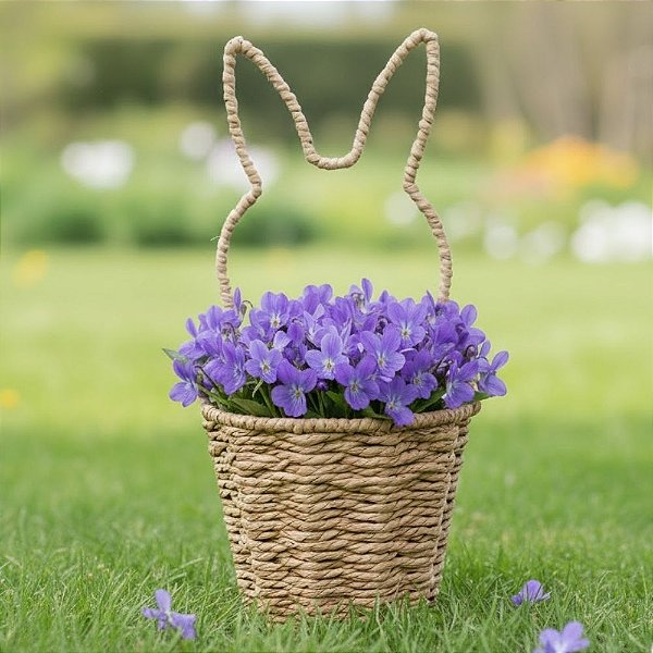 Cesta Decorativa de Palha - 30x14x14cm - 1 unidade - Cromus - Rizzo