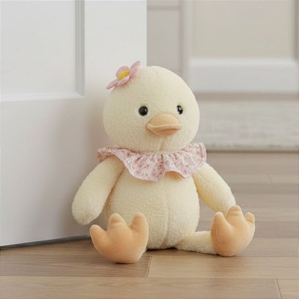 Peso de Porta Patinho com Lenço Florido - 24x22x11cm - 1 unidade - Cromus - Rizzo