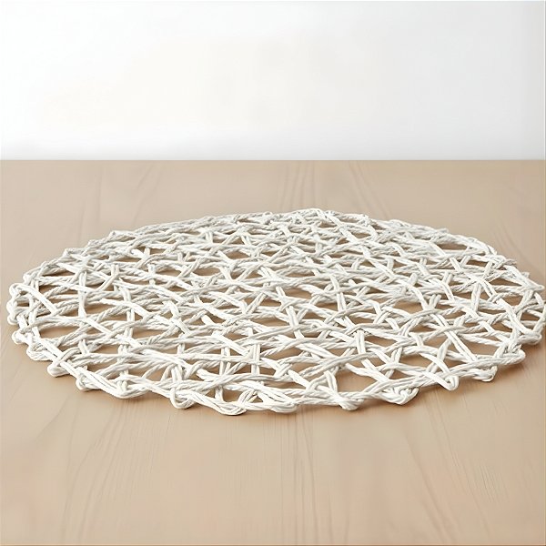 Sousplat de Papel - Branco - 39x39cm - 1 unidade - Rizzo