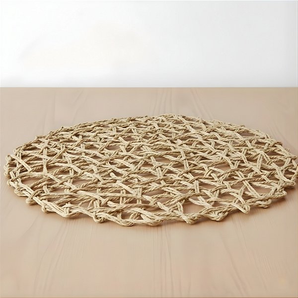 Sousplat de Papel - Bege - 39x39cm - 1 unidade - Rizzo