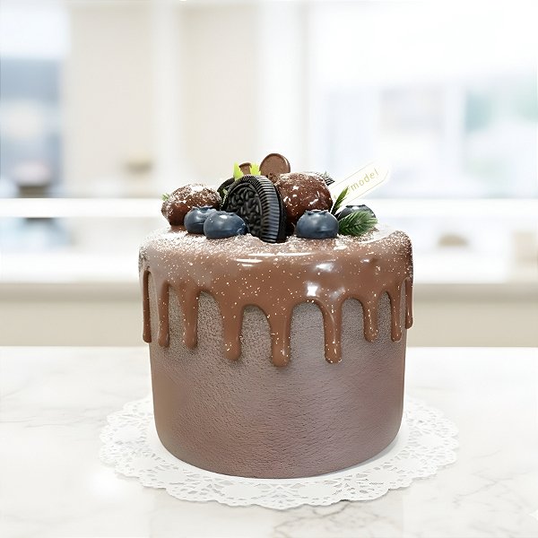 Bolo Fake de Chocolate com Cobertura - 10cm - 1 unidade - Rizzo