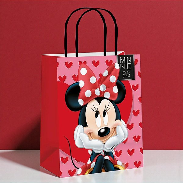 Sacola de Papel - Minnie Love - P 21,5x15x8cm - Disney Original - 10 unidades - Cromus - Rizzo