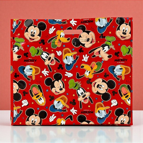 Sacola Laminada com Zip - 43x46x5cm - Turma do Mickey Red - Disney Original - 1 unidade - Cromus - Rizzo