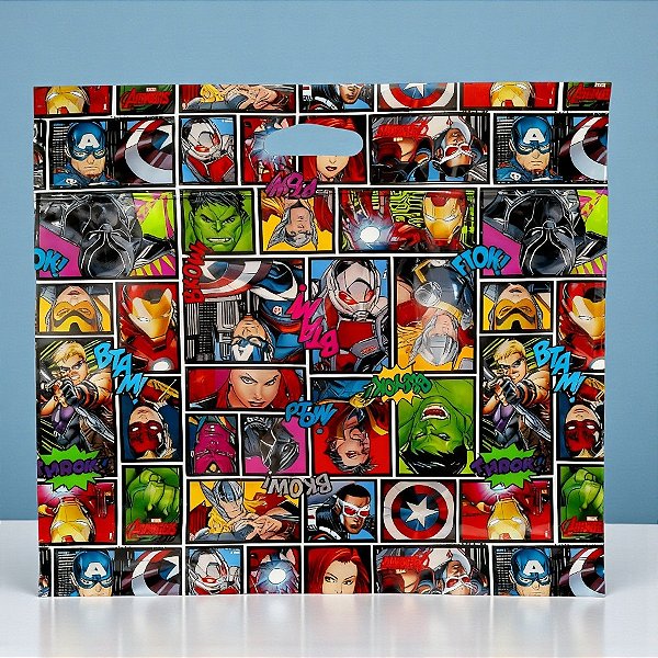 Sacola Laminada com Zip - 43x46x5cm - Vingadores - Disney Original - 1 unidade - Cromus - Rizzo