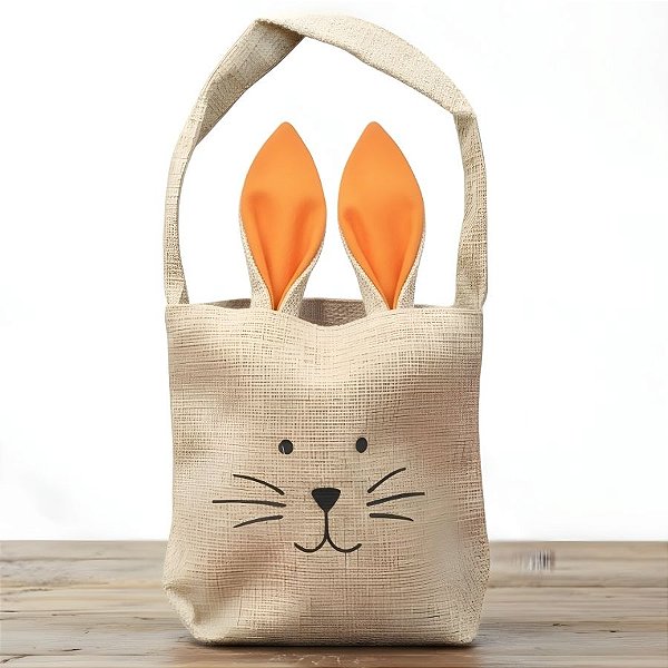 Bolsinha de Páscoa - Coelho Laranja - 13,5x15x7cm - 1 unidade - Rizzo