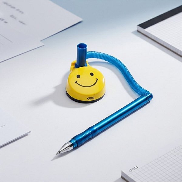 Caneta Esferográfica DAILY com Suporte de Mesa - Ponta 0.7mm Azul - 1 unidade - Deli - Rizzo