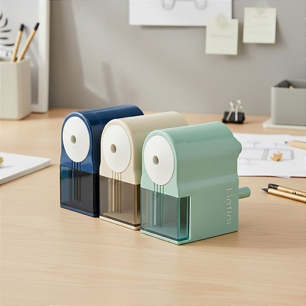 Apontador de Mesa Manual - Linfini - Sortido - Para Lápis Grafitte 8mm - 1 unidade - Deli - Rizzo