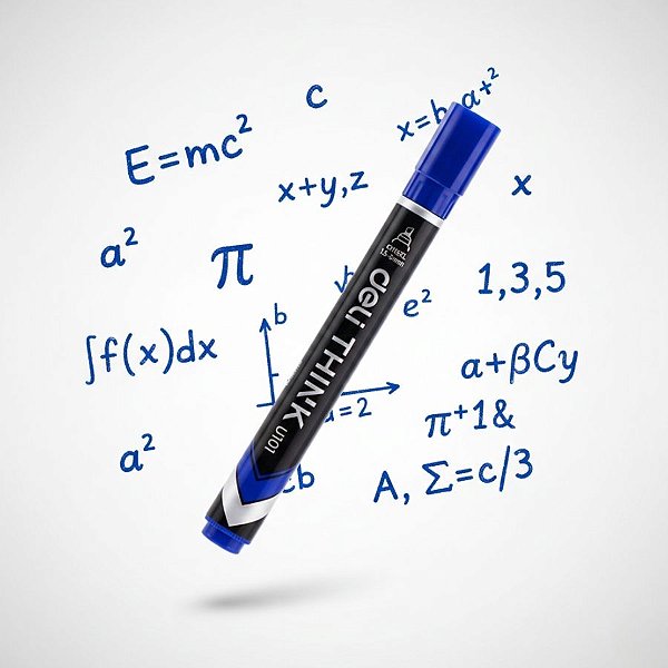 Marcador Permanente - Ponta Cinzel 1,5-5,0mm Azul - Caixa - 12 unidades - Deli - Rizzo