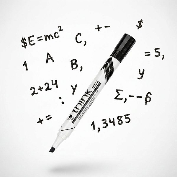 Marcador de Quadro Branco - Ponta Cinzel 2mm-5,00mm Preto - Caixa - 12 unidades - Deli - Rizzo