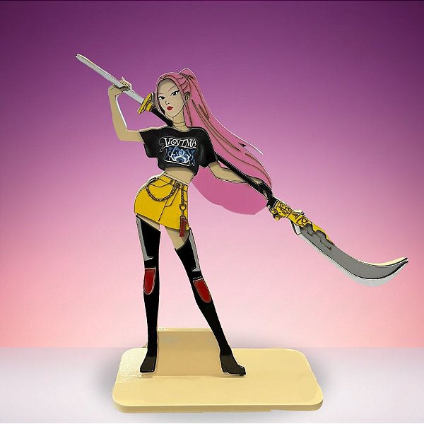 Display de Mesa em MDF - Mira Guerreiras do Kpop - 26x26cm - 1 unidade - Rizzo