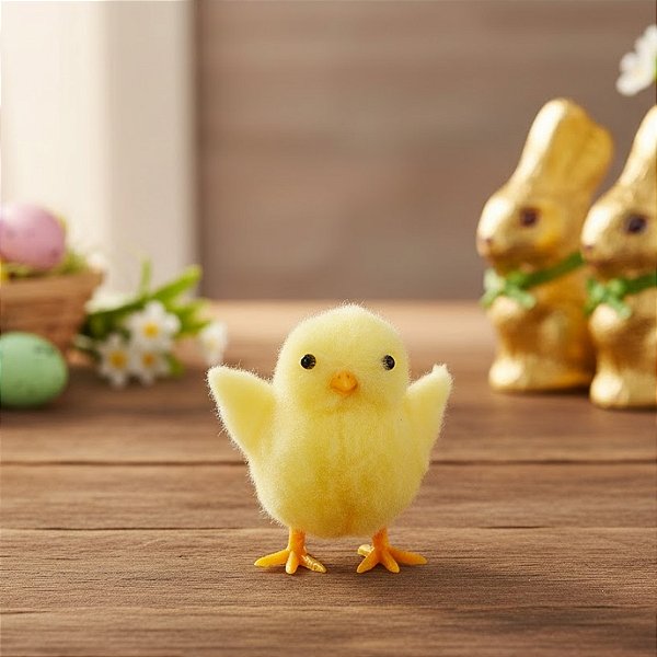 Enfeite Decorativo em Tecido - Pintinho Amarelo - 6x4,5x5cm - 1 unidade - Cromus - Rizzo