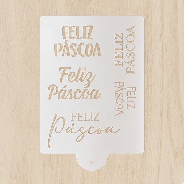 Stencil de Páscoa - Lettering Feliz Páscoa - 15x20cm - 1 unidade - Cromus - Rizzo
